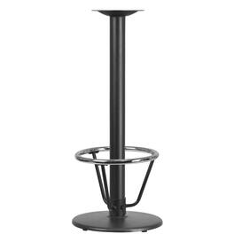 Emma + Oliver - 18'' Round Restaurant Table Base with 3'' Dia. Bar Height Column and Foot Ring - Black