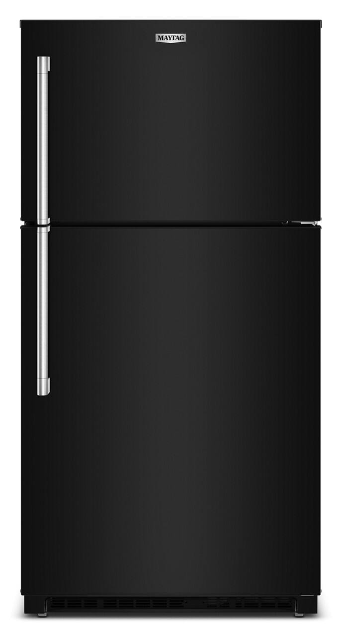 Front. Maytag - 21 Cu. Ft. Top-Freezer Refrigerator with Garage Mode - Black.