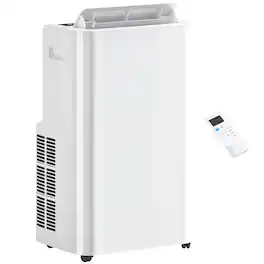 Homcom - 12000 BTU Portable Air Conditioner with Remote Control, Free Standing AC Unit with Built-in Cool, Dehumidifier - White