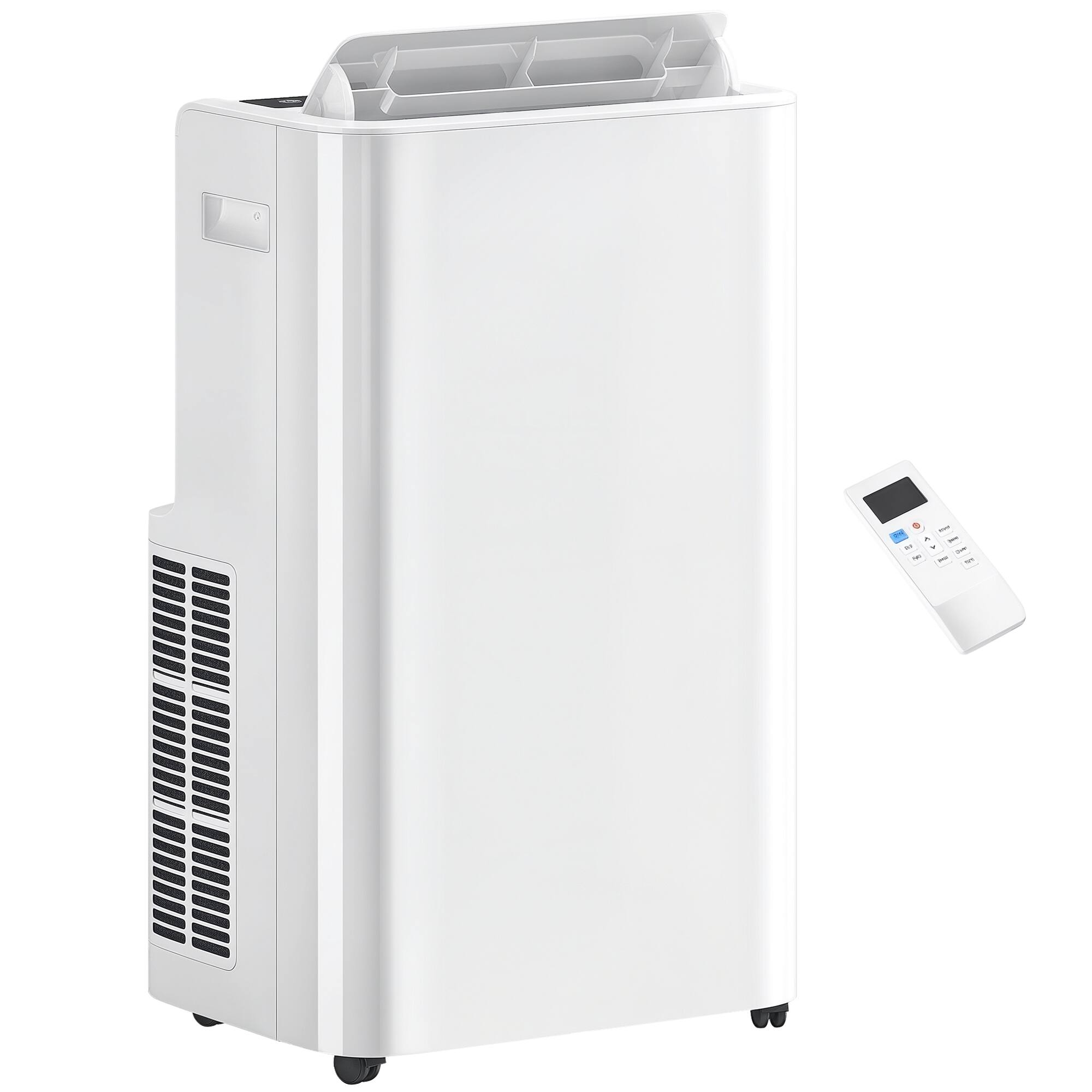 Front. Homcom - 12000 BTU Portable Air Conditioner with Remote Control, Free Standing AC Unit with Built-in Cool, Dehumidifier - White.