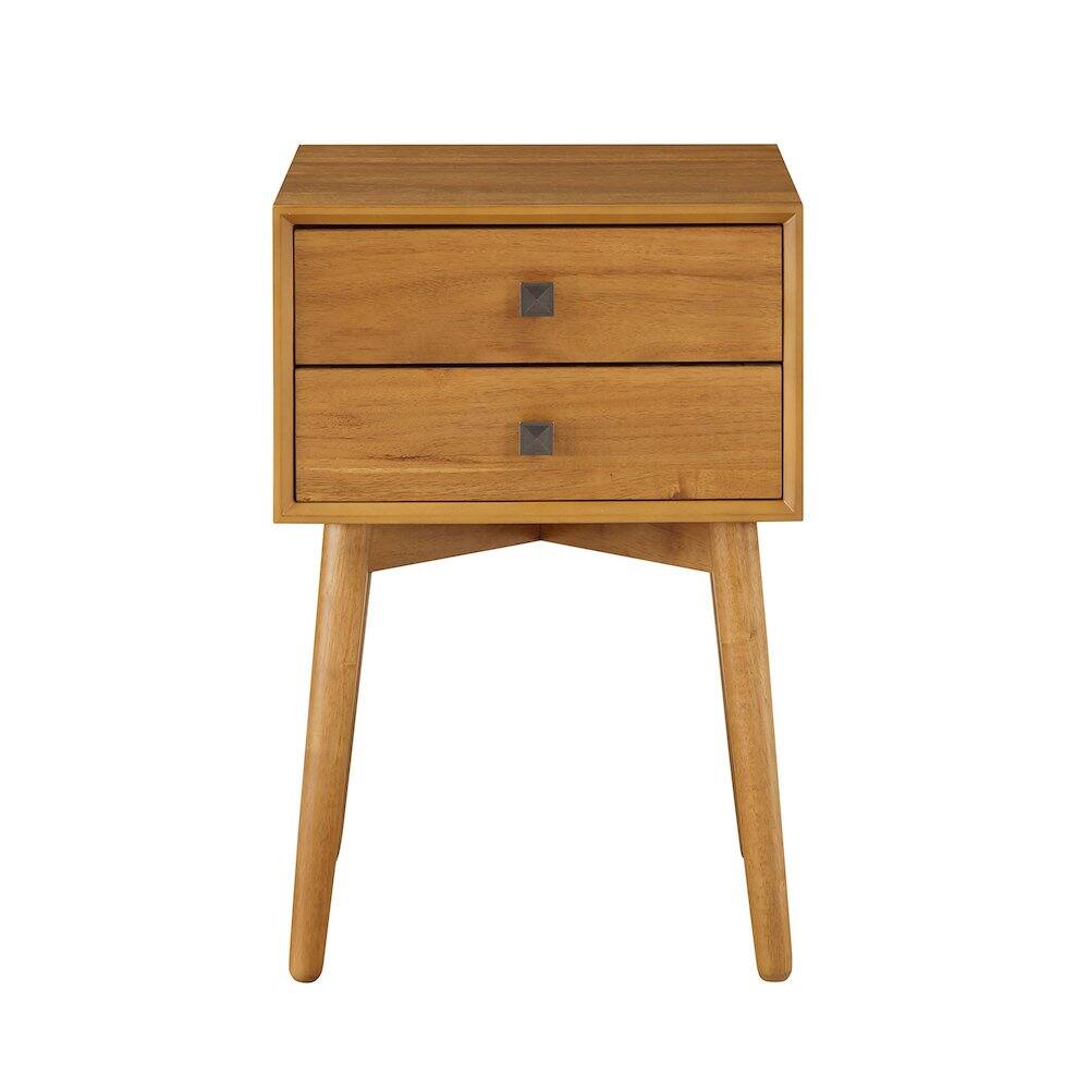 Alt View 1. Furniture of America - Alto Mid-Century Wood 2-Drawer Side Table - Brown.