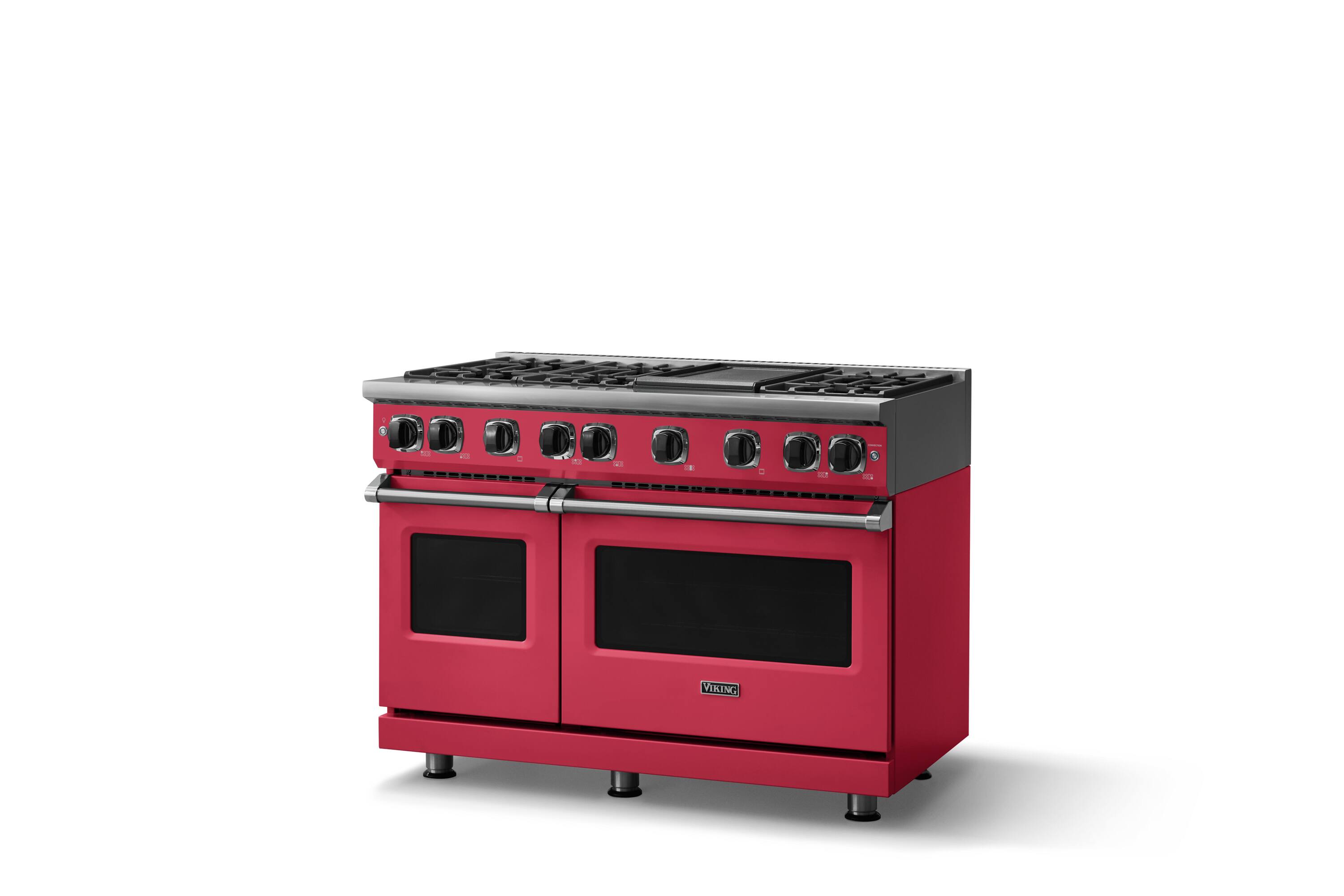 Angle. Viking - 48"W. 7.3 Cu. Ft. Freestanding Sealed 6 Burner LP Gas Range/Griddle  - Valentine - Valentine.