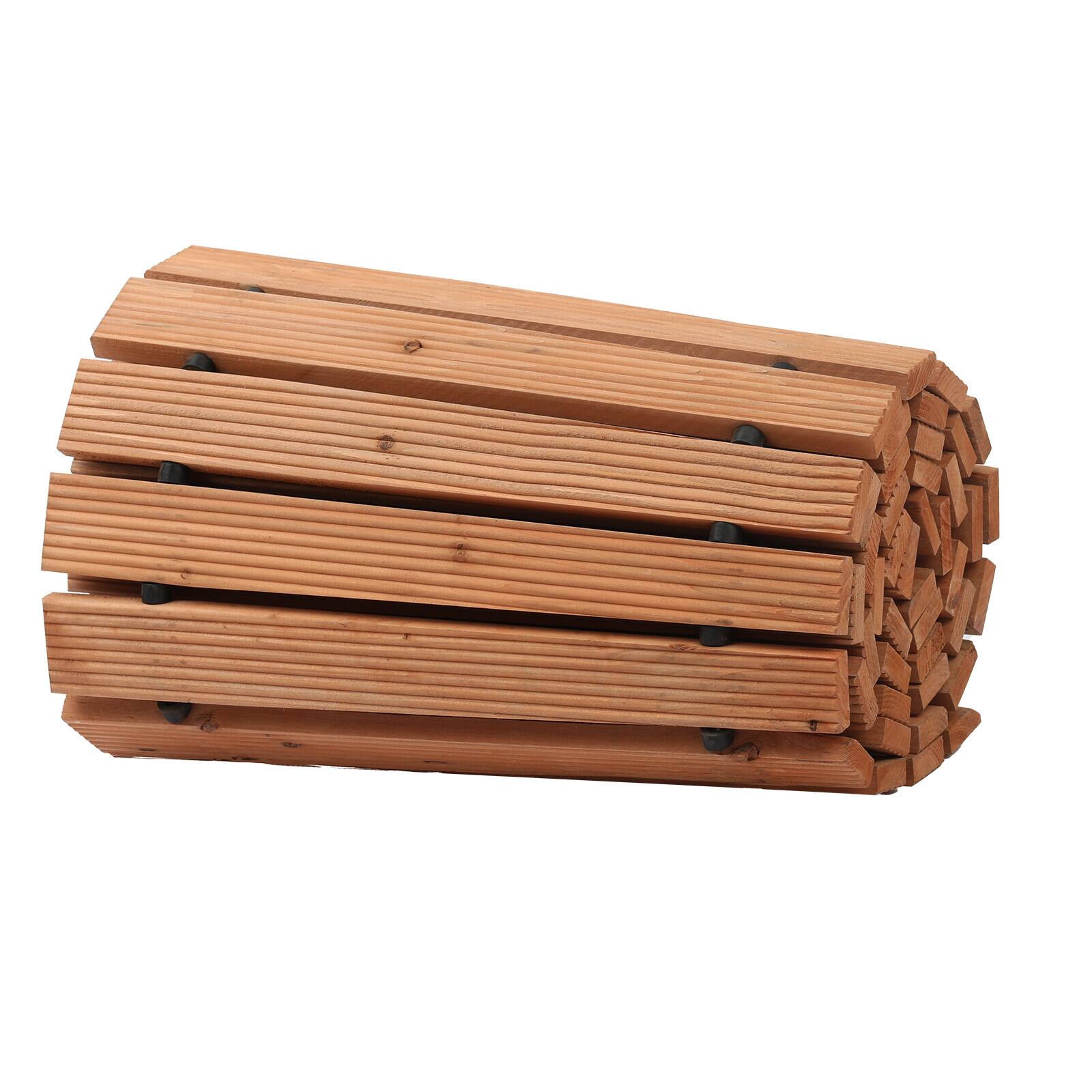 Alt View 5. VEVOR - Wooden Garden Pathway, 8 ft x 17 in, Non-Slip Curved Garden Walkway, Roll Out Cedar Outdoor Walkway Path - Brown.