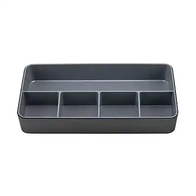 Front. Advantus - Fusion 5 Compartment Desk Tray and Gray, Each - Black W/Gray.