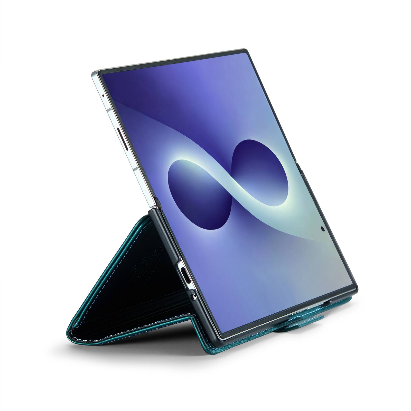 Alt View 9. UUCOVER - For Samsung Galaxy Z Fold8 Ultra PU Leather Wallet Case with RFID Blocking Card Holder Cash Slot, Magnetic Folio Cover - Green.