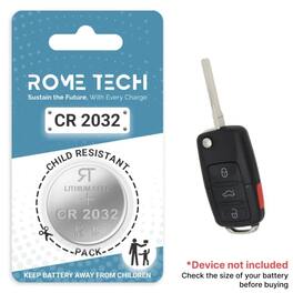 RomeTech - Replacement Battery for Key Fob - Volkswagen Passat 2010-2017 2 Pack