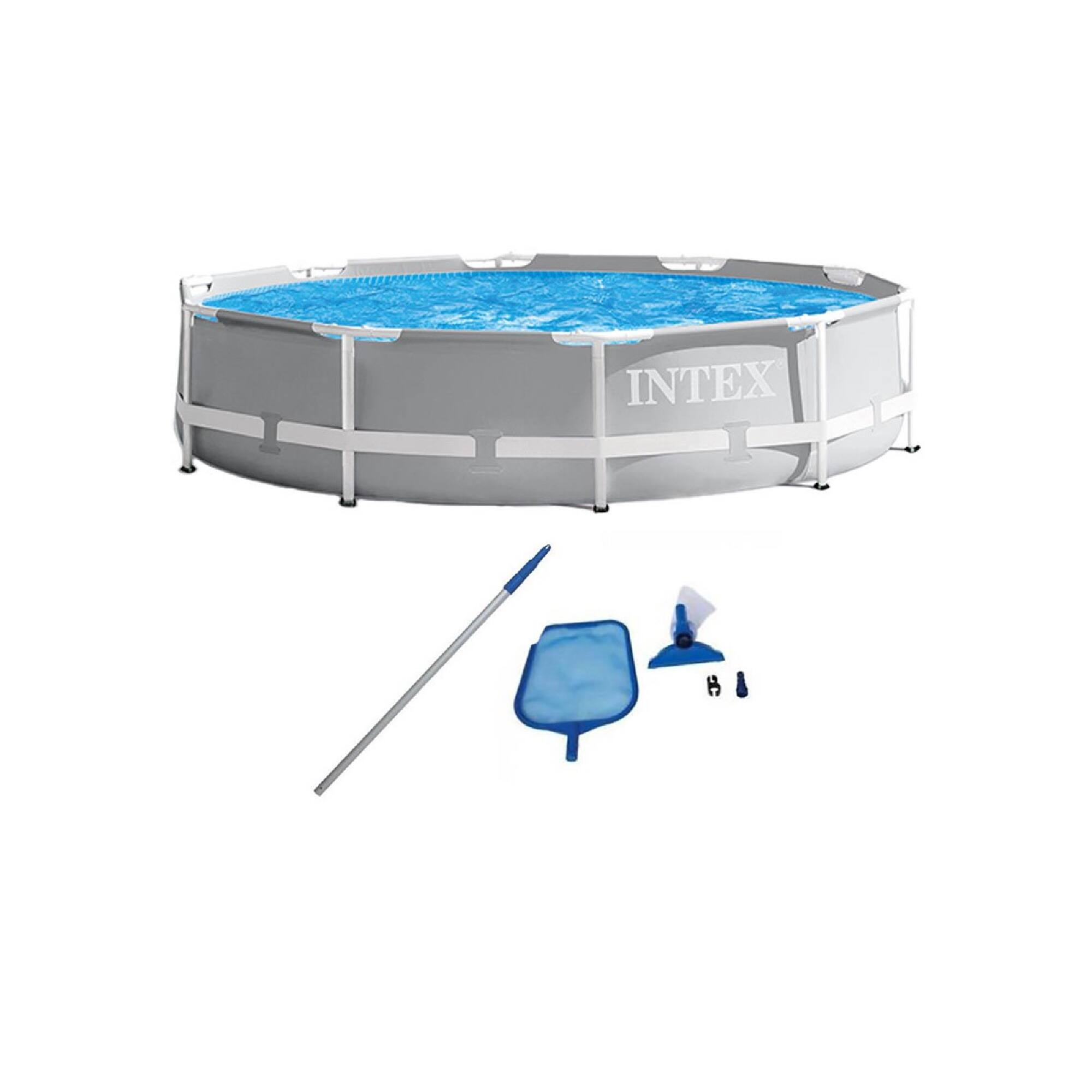 Front. Intex - INTEX 10' x 30" Prism Frame Above Ground Swimming Pool and Maintenance Kit.