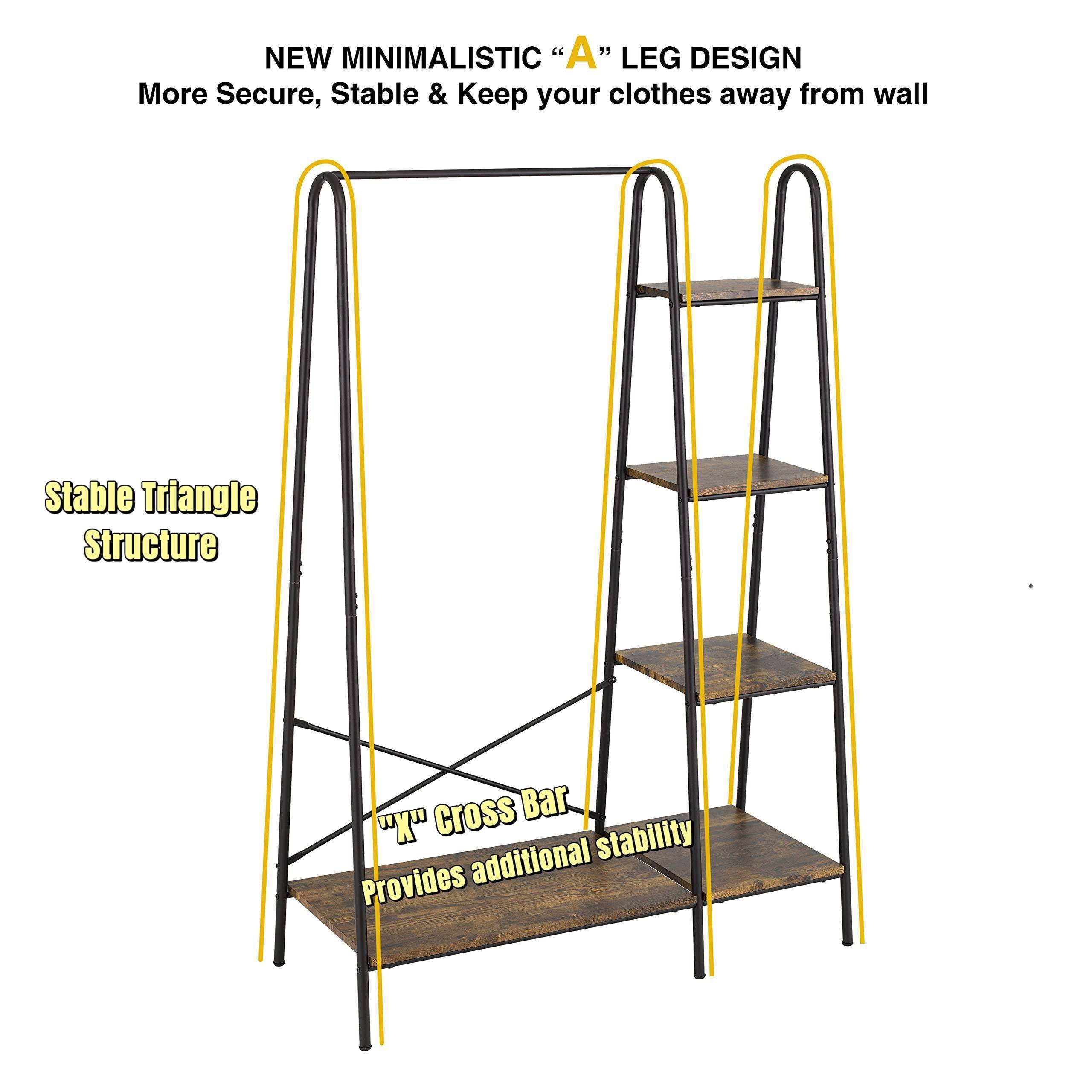 NEW MINIMALISTIC "A" LEG DESIGN  
More Secure, Stable & Keep your clothes away from wall  

Stable Triangle Structure  

"X" Cross Bar  
Provides additional stability