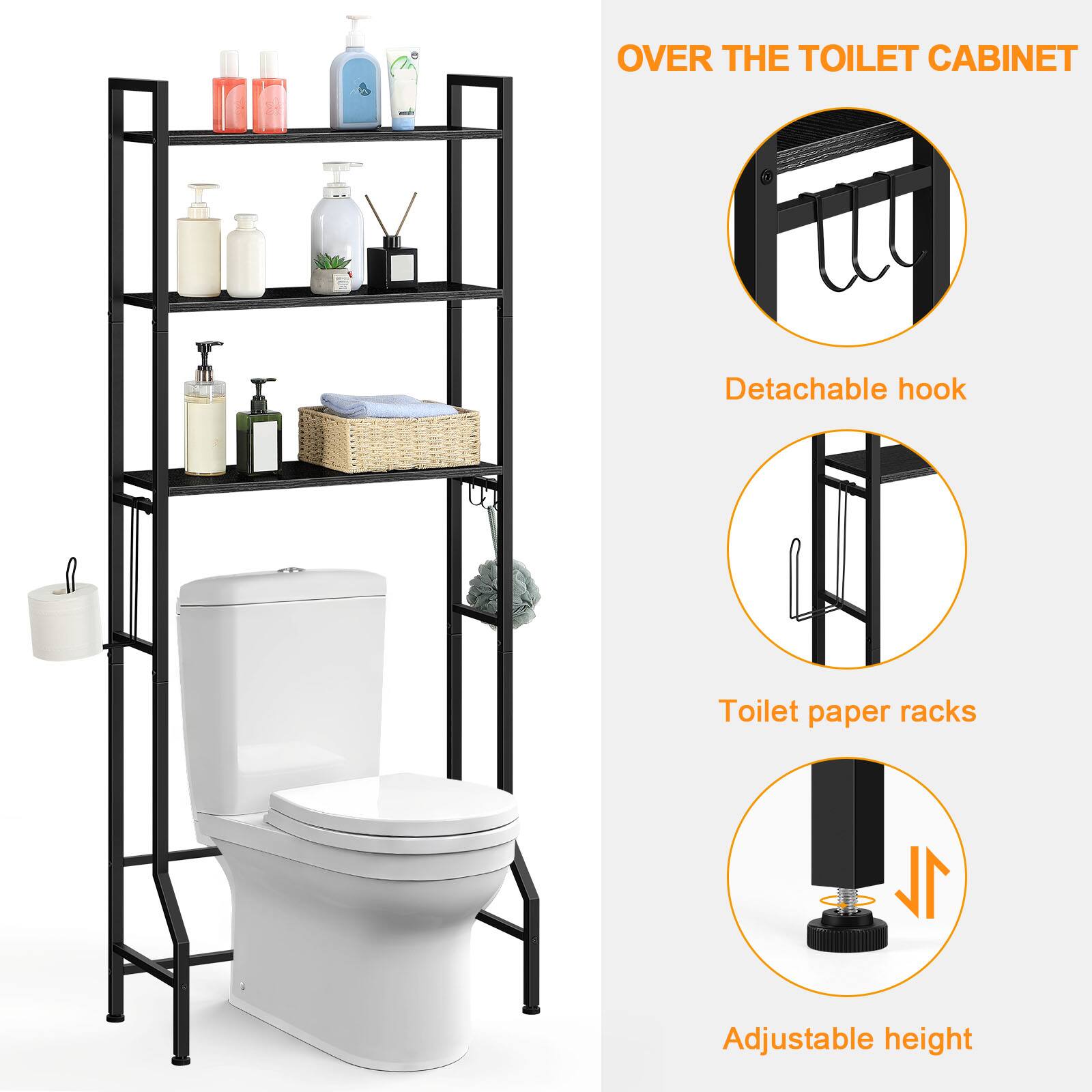 OVER THE TOILET CABINET

- Detachable hook
- Toilet paper racks
- Adjustable height