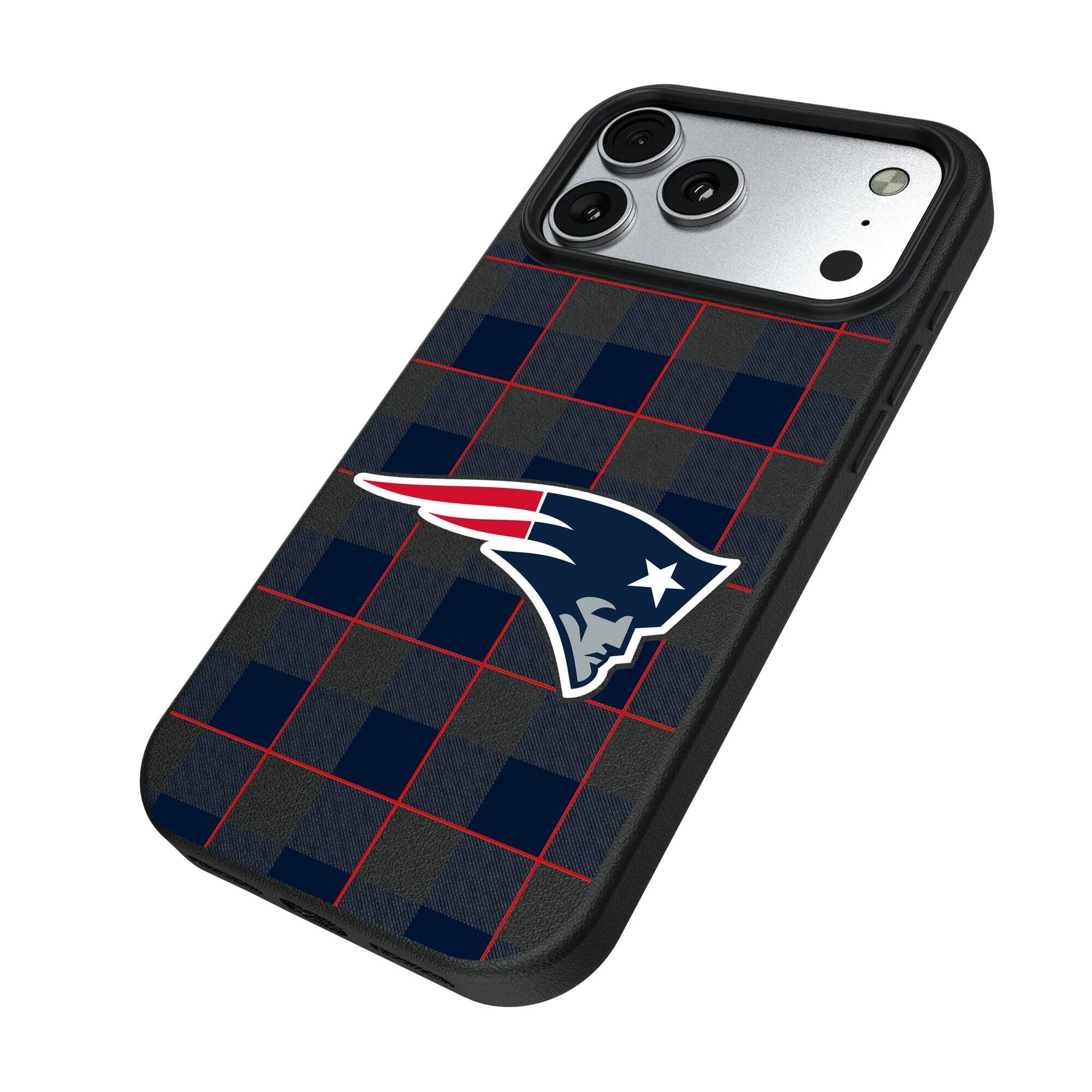 Alt View 1. Keyscaper - Plaid Magnetic Bump iPhone Case - 15 Pro - Black.