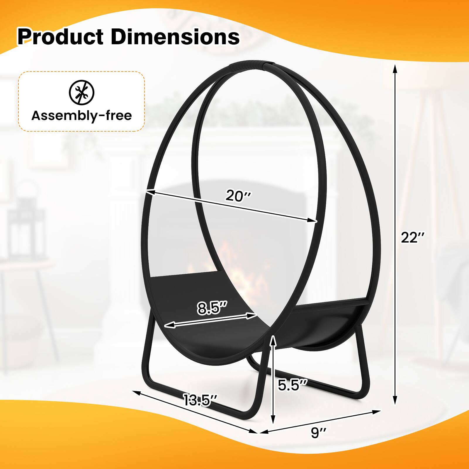 Product Dimensions * Assembly-free 20" 22" 8.5" 13.5" 5.5" 9"