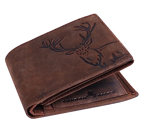 Vulpecula Spade - Elk Leather Wallet For Men, 6 Card Slot, RFID Blocking - VINTAGE BROWN