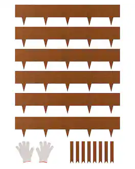 VEVOR - Steel Landscape Edging, 6 Packs 40 x 8 in Weather-Resistant & Pre- Metal Landscape Edging - Rust