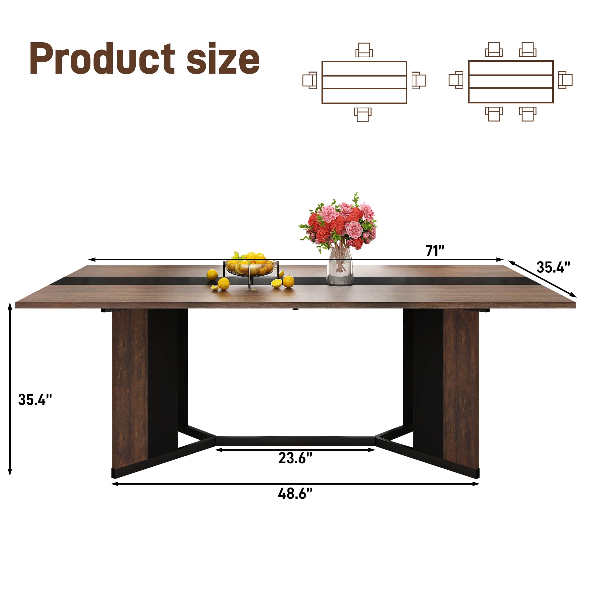 Product size: 71" x 35.4" x 35.4" x 23.6" x 48.6"