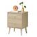 Front. Costway - Nightstand 2-Drawer Beside End Side Table with Rubber Legs Finish - Oak.