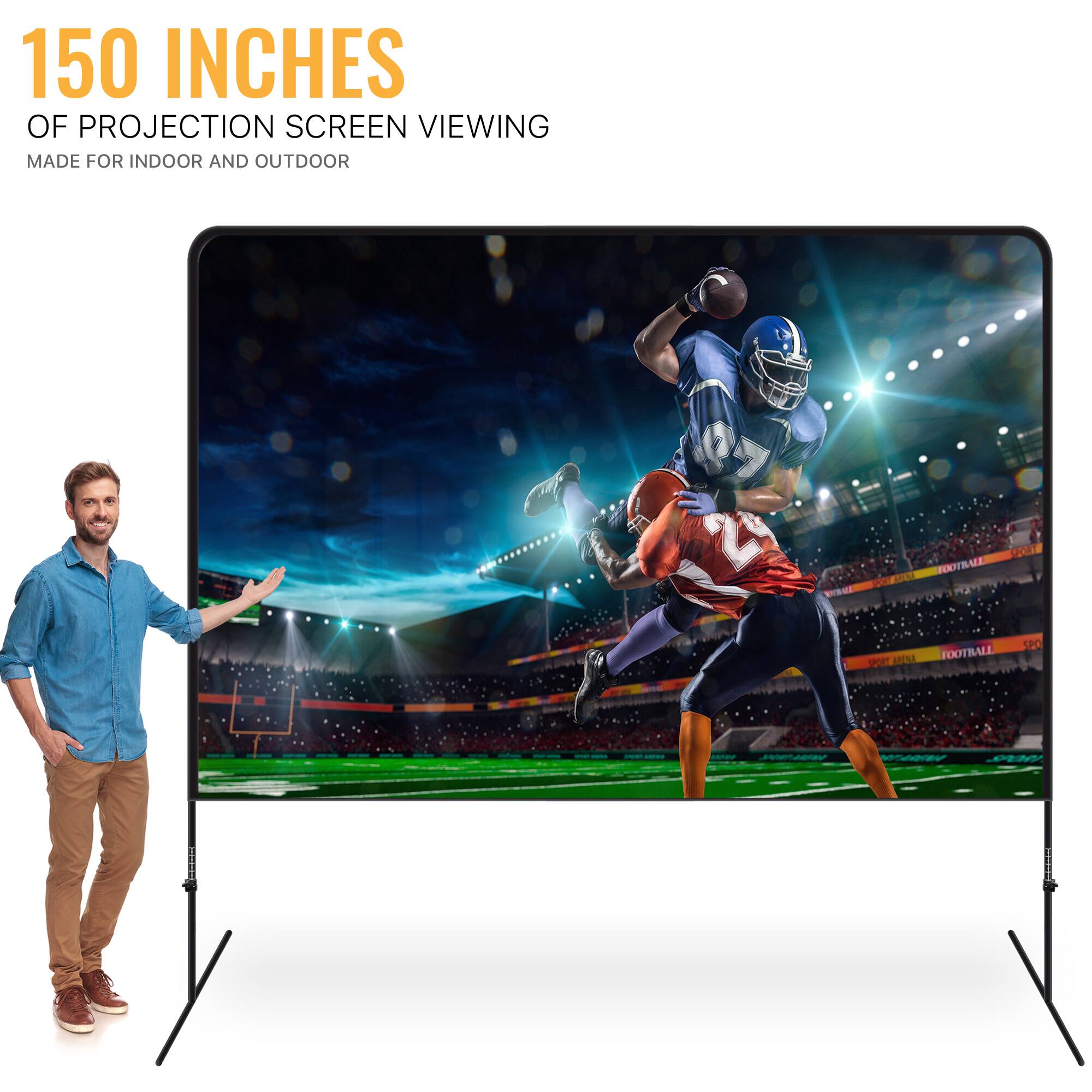 150 INCHES OF PROJECTION SCREEN VIEWING MADE FOR INDOOR AND OUTDOOR 24 MO FOOTBALL POTMESCO NNE SIT 1E FOOTBALL SPO