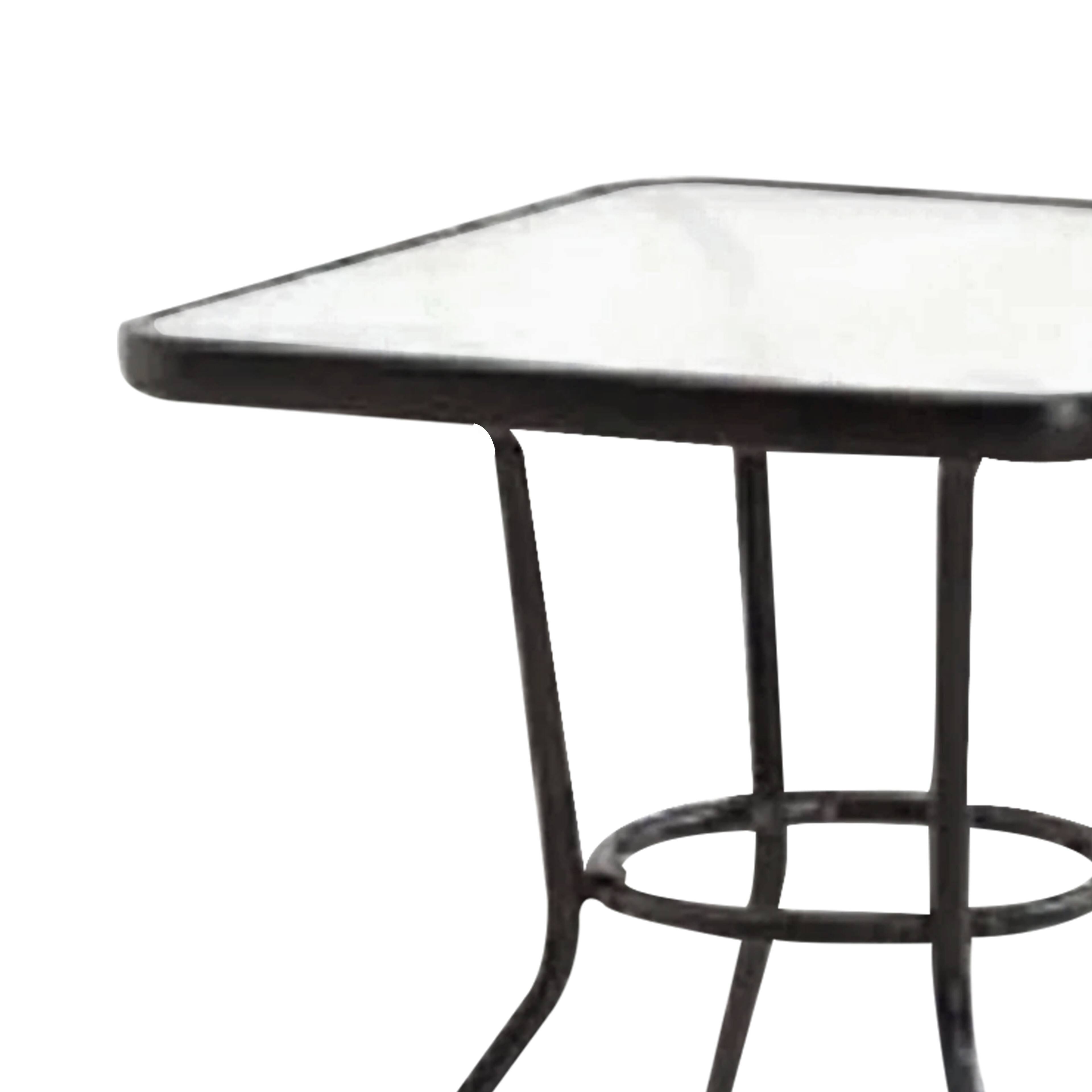 Alt View 4. Four Seasons Courtyard - Four Seasons Courtyard Sunny Isle Glass Top Dining Table with Tempered Glass - Black.