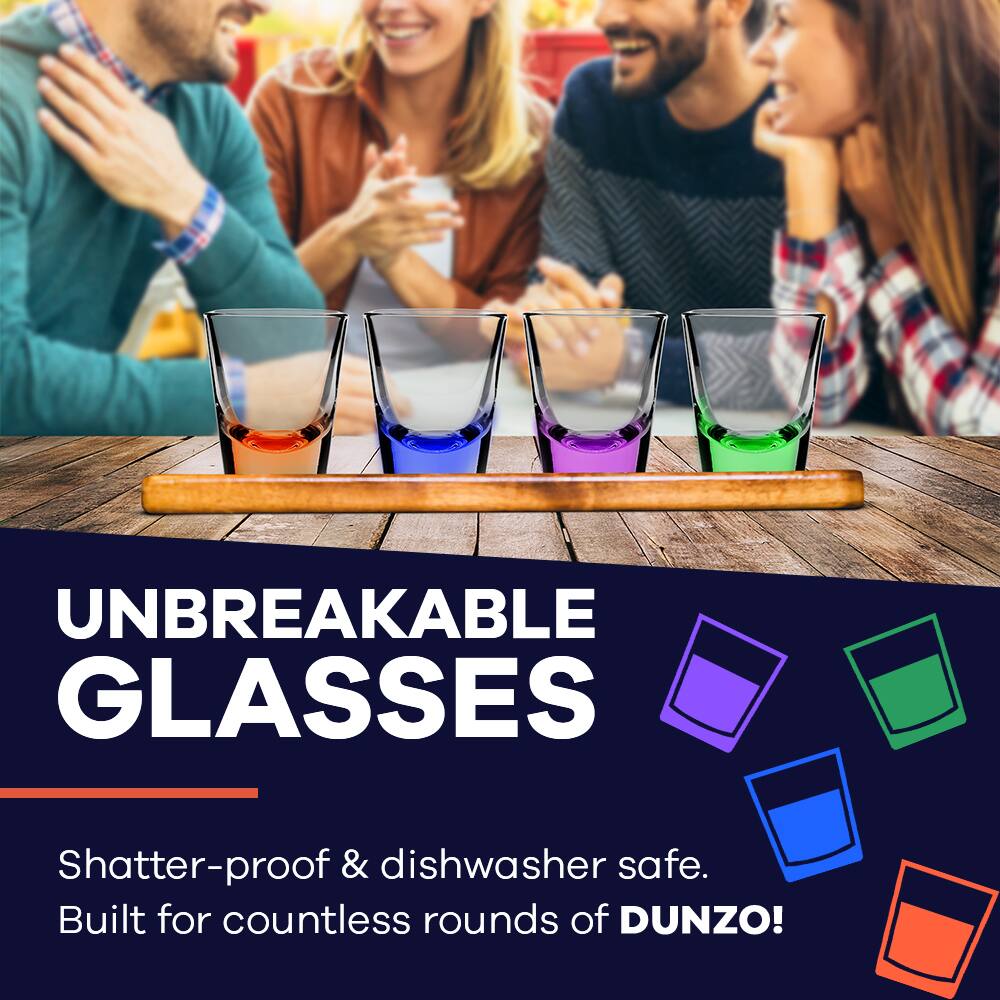 UNBREAKABLE GLASSES

Shatter-proof & dishwasher safe.  
Built for countless rounds of DUNZO!