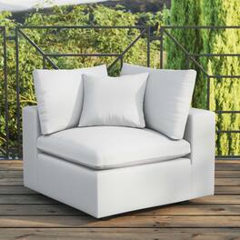 Commix Overstuffed Outdoor Patio Corner Chair by Modway - White