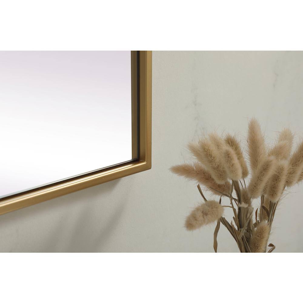 Alt View 2. Elegant Decor - Metal Frame Rectangle Mirror 24x36 Inch in Brass - Brass.