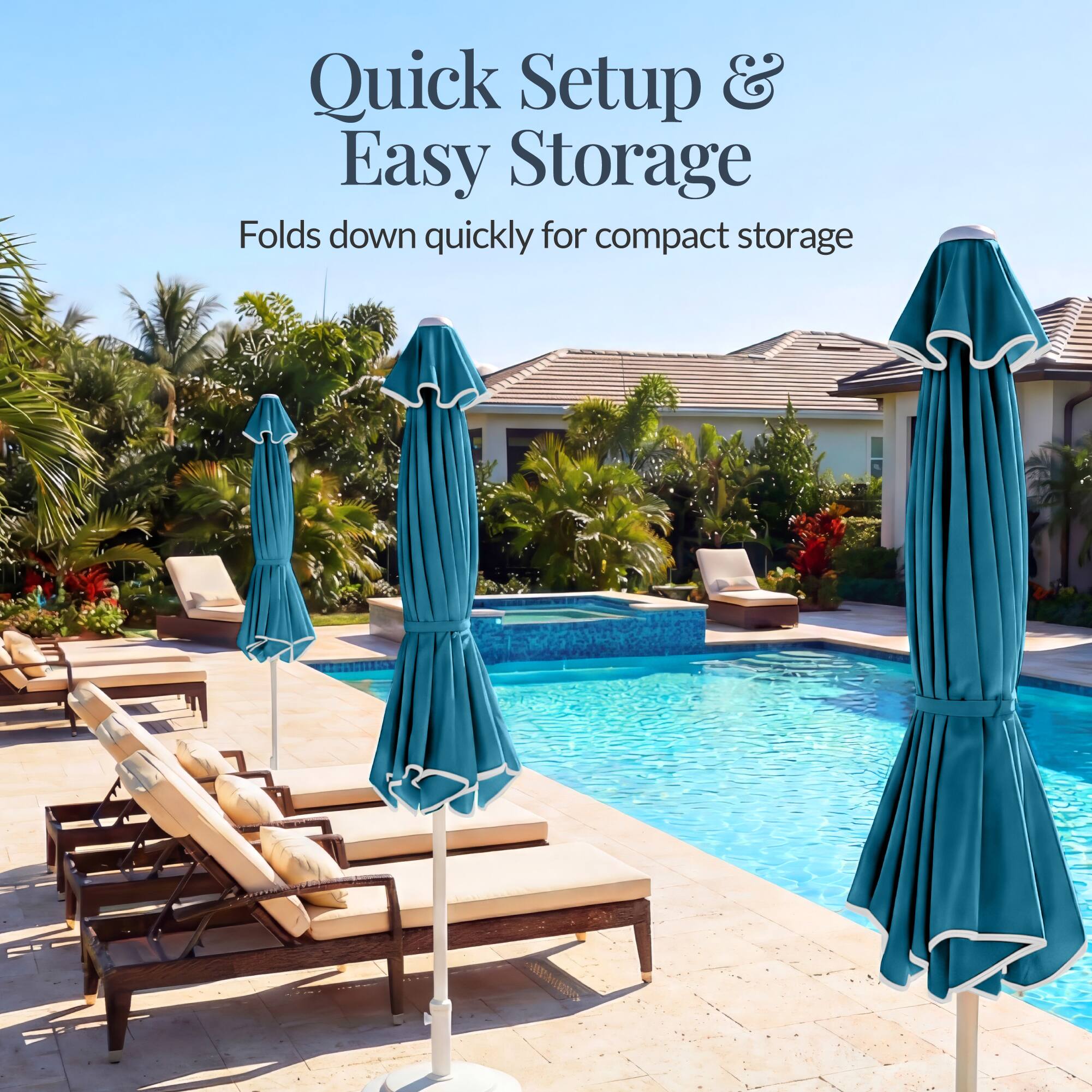 Quick Setup & Easy Storage  
Folds down quickly for compact storage