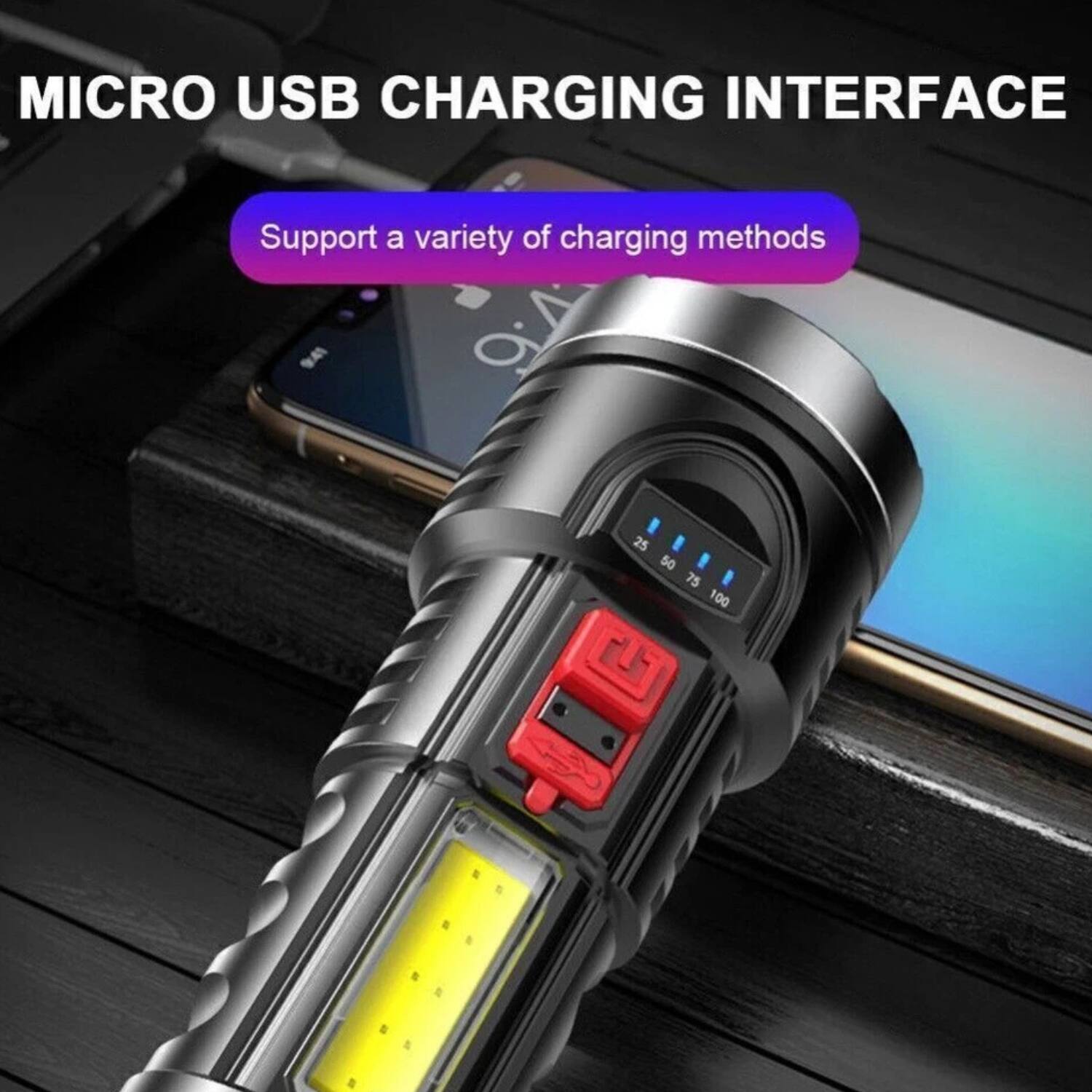 MICRO USB CHARGING INTERFACE
Support a variety of charging methods