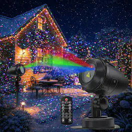 Dazzed Corner - Outdoor Christmas Projector, 3-Color RGB, Waterproof, Remote & Timer - Black