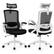 Front. Costway - Costway Ergonomic Office Chair with Adjustable Lumbar Support Rocking Backrest Armrests White - White.
