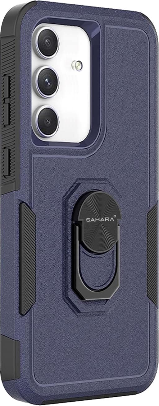 Angle. SaharaCase - Raider Series Heavy Duty Case for Samsung Galaxy A36 5G - Midnight Blue.