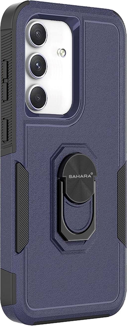 Angle. SaharaCase - Raider Series Heavy Duty Case for Samsung Galaxy A36 5G - Midnight Blue.