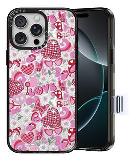 Ornarto - Vistique for iPhone 16 Pro Case 6.3",Compatible with MagSafe,Clear Glossy Pattern Phone Case - Hippie Bloom