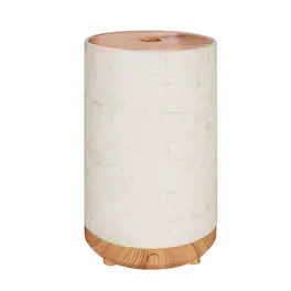 Cluzine - Humidifier USB Fabric Aroma Diffuser Wood Grain Ultrasonic Warm Light Home Fragrance - Beige