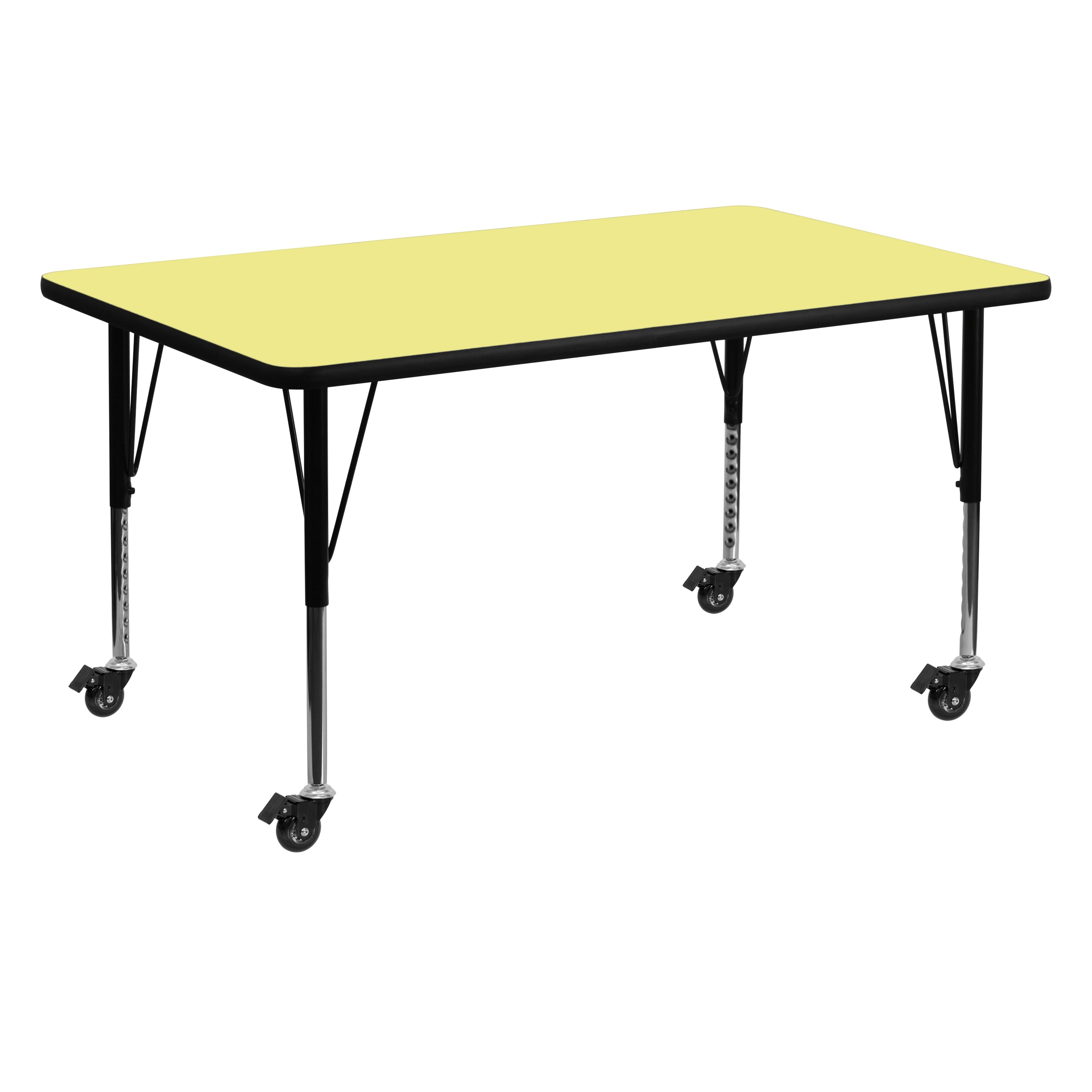 Emma + Oliver - Mobile 30x60 Rectangle Laminate Preschool Activity Table - Yellow price history on PriceWatchPro