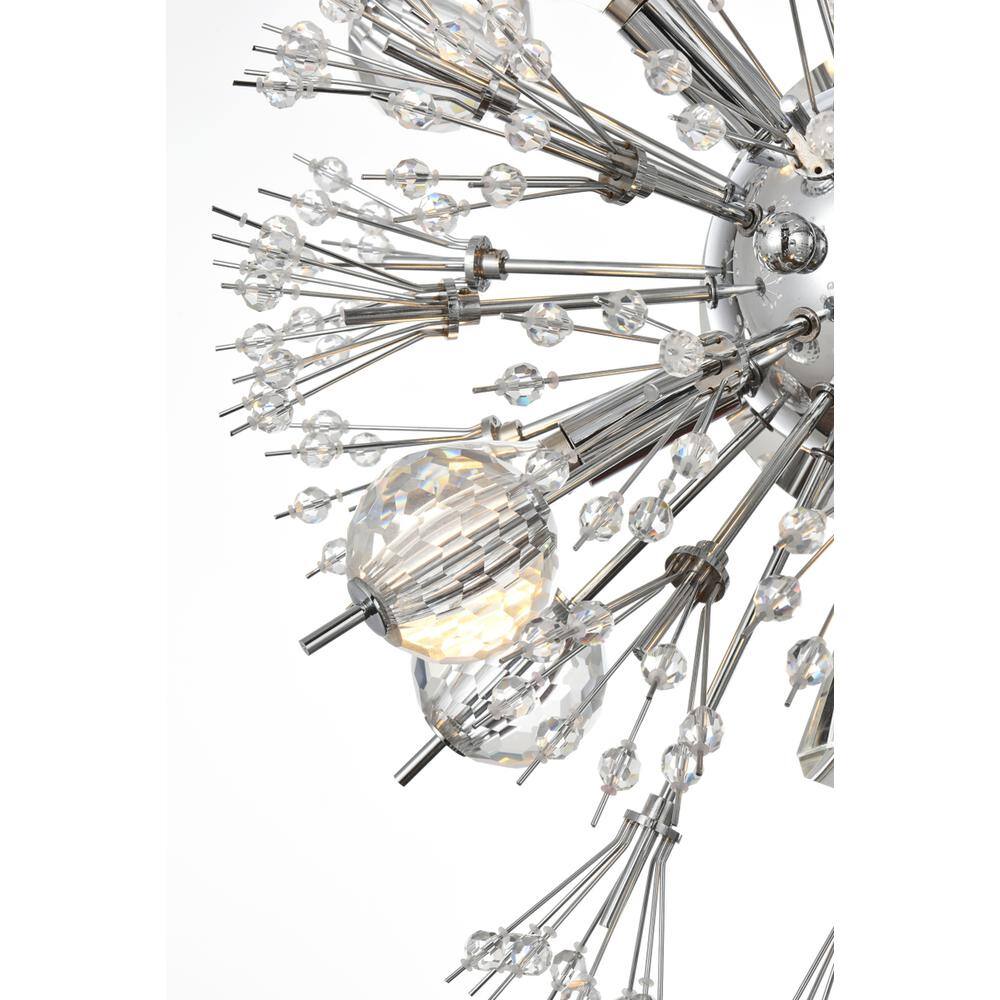 Back. Elegant Lighting - Vera 19 Inch Crystal Starburst Wall Sconce In Chrome - Chrome.