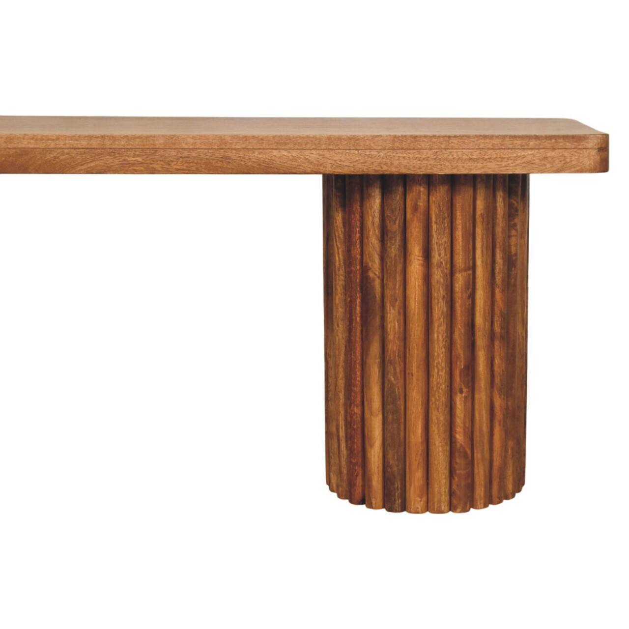Back. Artisan Furniture - Artisan Furniture Solid Wood Astoria Fluted Bench, Brown - Brown.