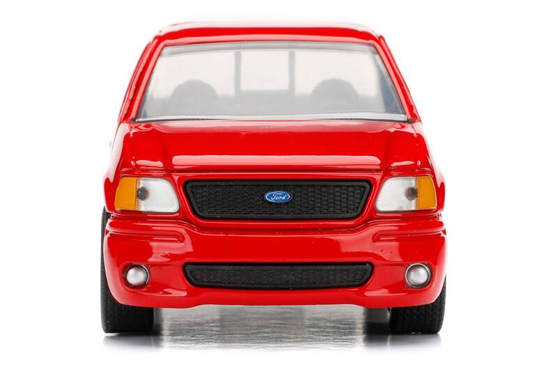 Alt View 2. Jada - Brian's 1999 Ford F-150 SVT Lightning Pickup Truck Red "Fast & Furious" Movie 1/32 Diecast Model Car by Jada.