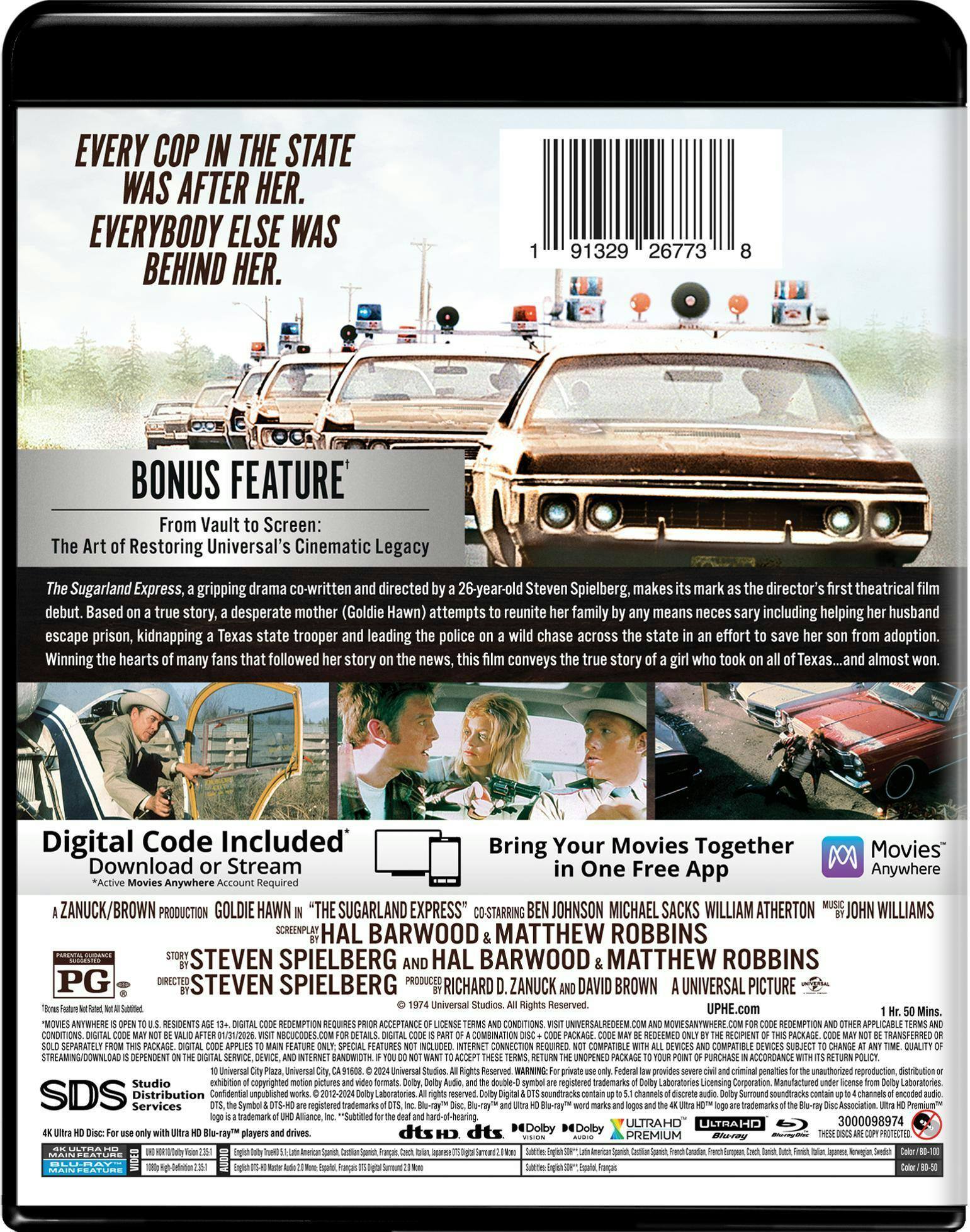 Back. The Sugarland Express   - 4K Blu-Ray.