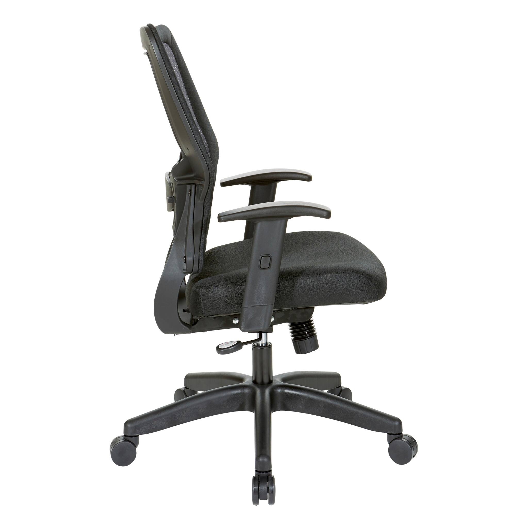 Alt View 1. Office Star Products - Air Grid Back fabric seat chair - Black.