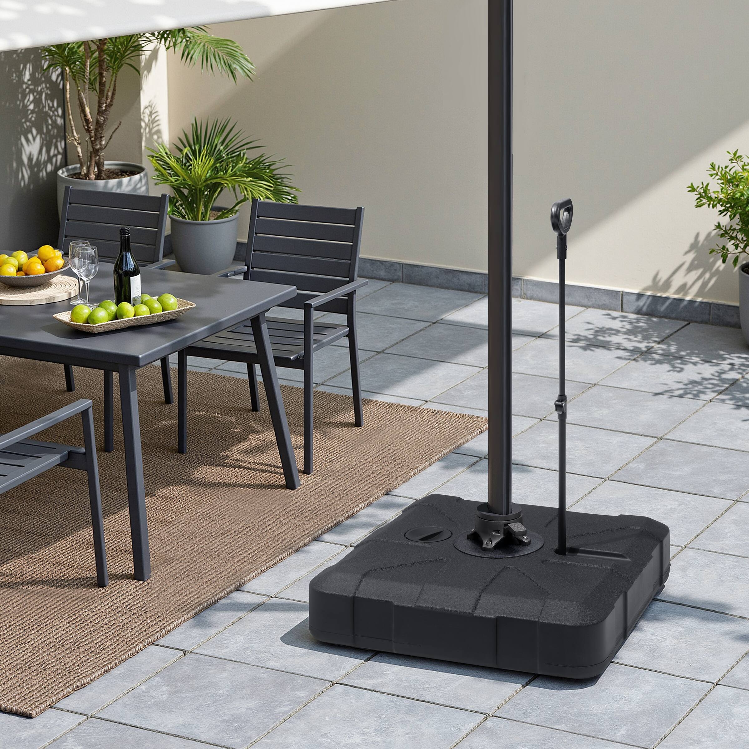 Alt View 8. Crestlive Products - Crestlive Products Heavy Duty Fillable Patio Umbrella Base Stand with Wheels 33.5 x 33.5 inch - Black.