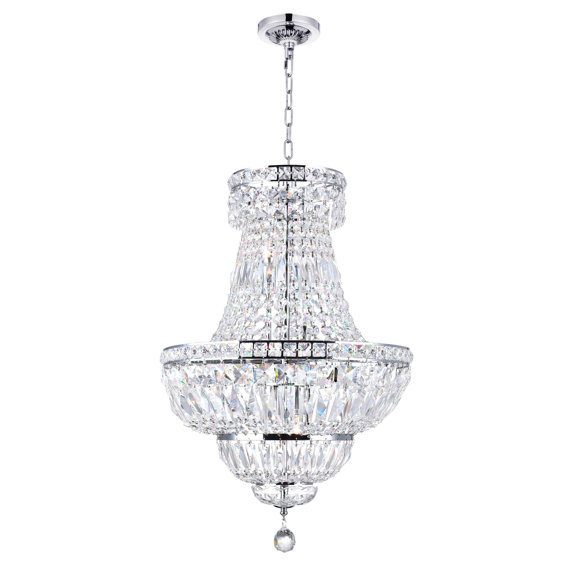 Front. CWI Lighting - Stefania 8 Light Down Chandelier With Chrome Finish - Chrome.