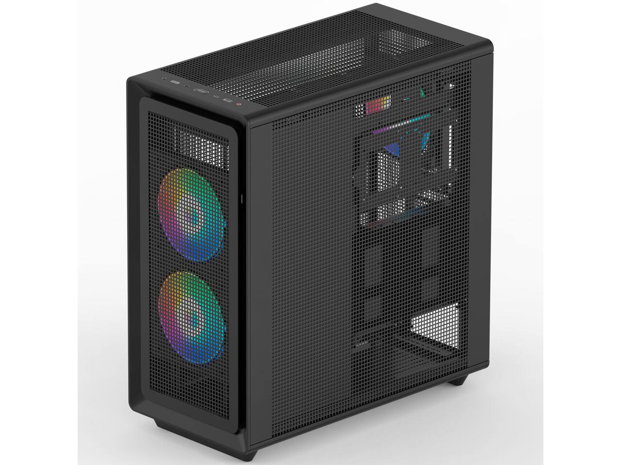 Back. Rosewill - Rosewill Helium Air Mid Tower E-ATX Gaming Case, Mesh, Tool-less, High-Airflow, USB 3.1, 3x PWM ARGB Fans, Black - Black.