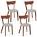 Front. Costway - Wooden Armless Dining Chair Set of 4 with Rubber Wood Legs Padded Seat Cushion - Walnut+Grey.
