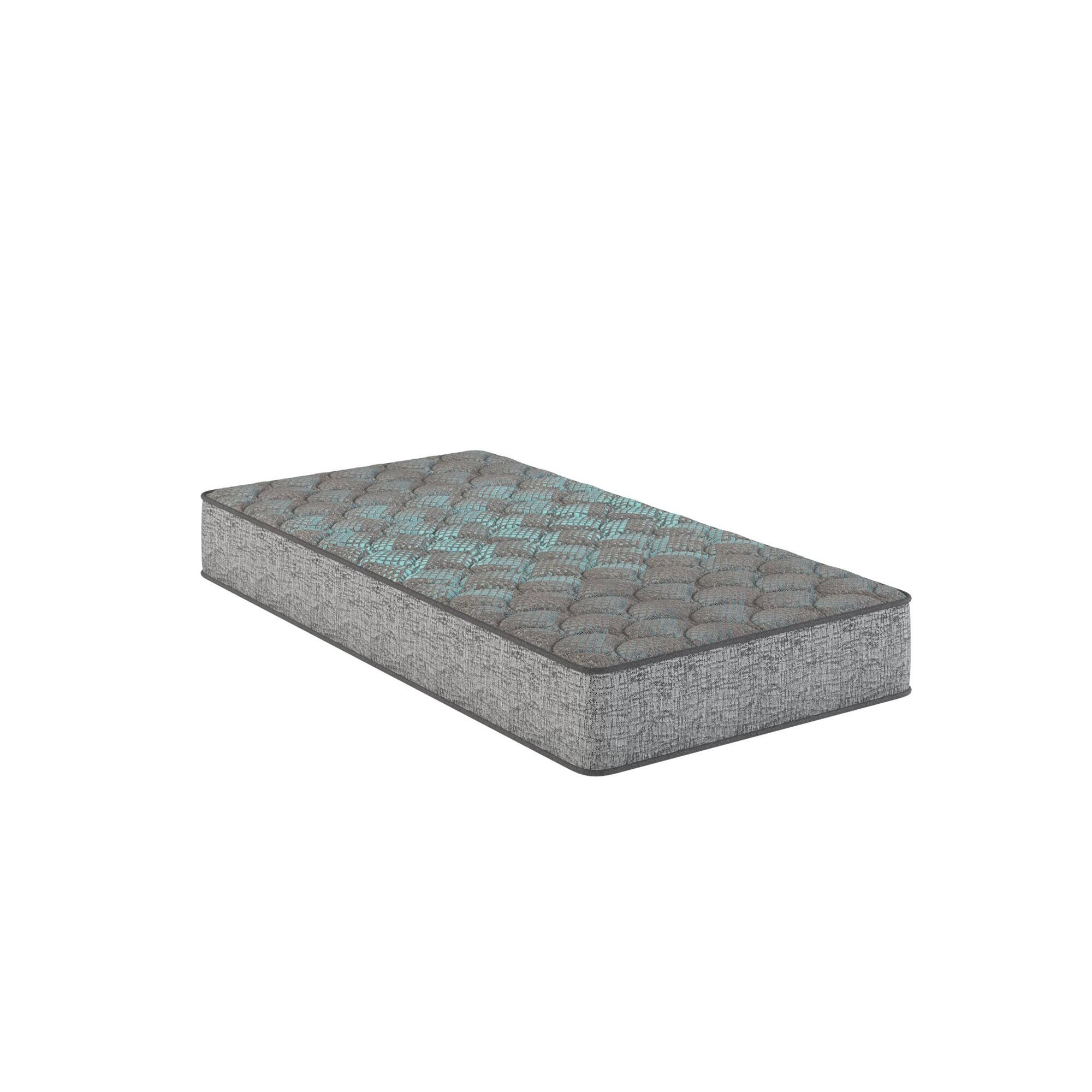 Front. Glintex - 7" Medium Twin XL Foam Core Mattress with TruComfort Support Core, Pressure Relief, Durable Construction - Grey+Blue.