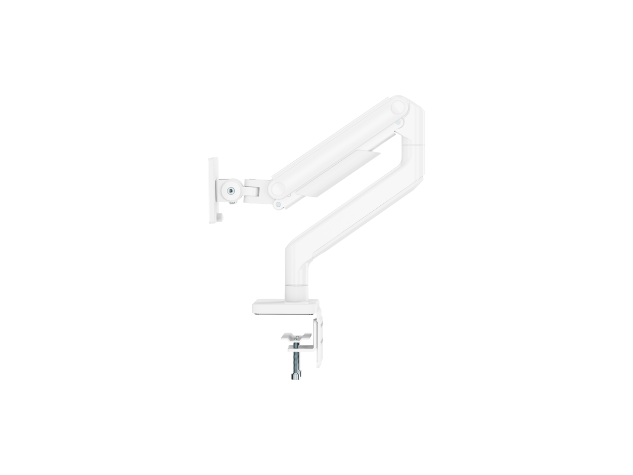 Alt View 7. MSI - MSI MAG MT201W - Heavy Duty Monitor Arm, 17-49" 44 lbs, VESA, Clamp/Grommet, Spring Assisted - Black - Matte White.