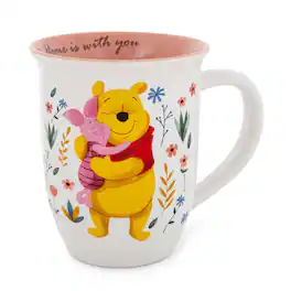 Disney - Winnie the Pooh and Piglet "Home Is With You" Wide Rim Ceramic Mug - White