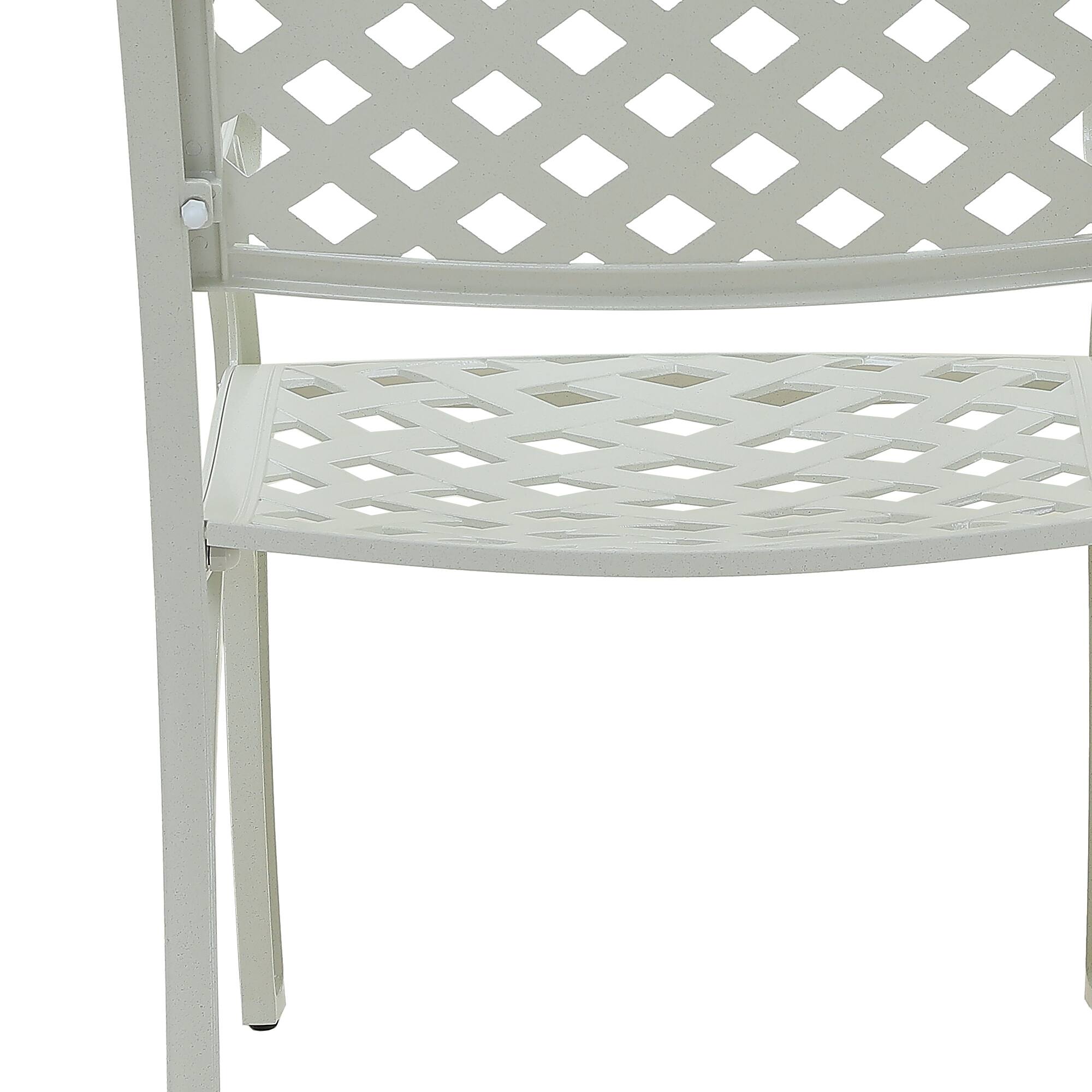 Alt View 6. Mondawe - 2-Piece Cast Aluminum Stationary Dining Chairs - White.