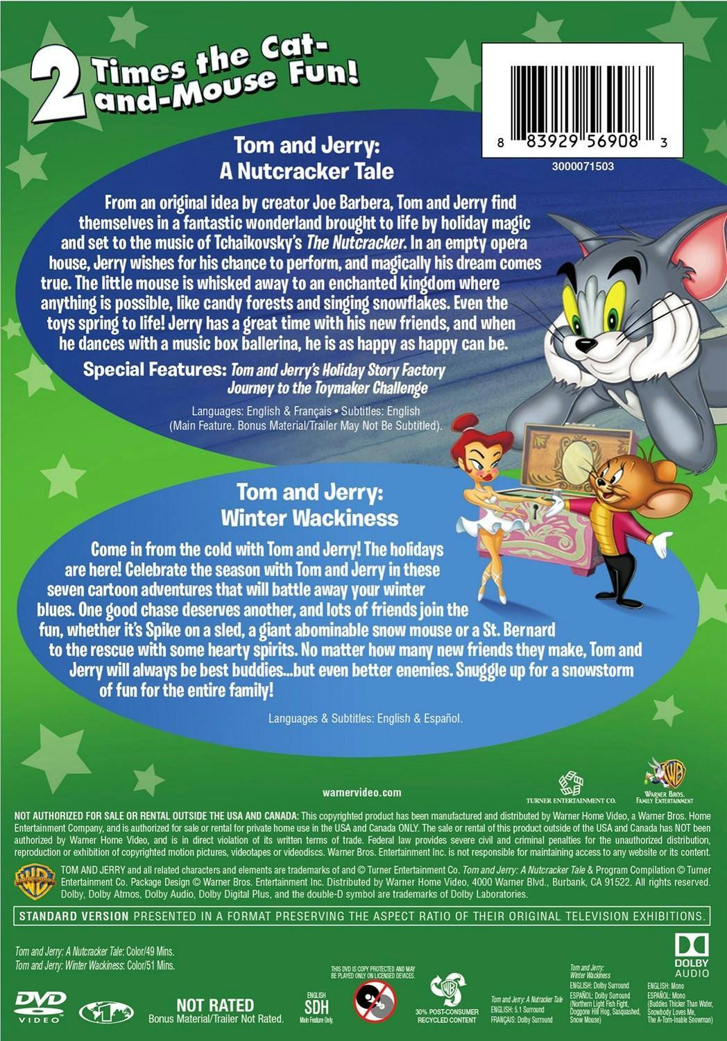 Back. Tom & Jerry Nutcracker Tale / Tom & Jerry Winter Wackiness (DVD Double Feature) [DVD].