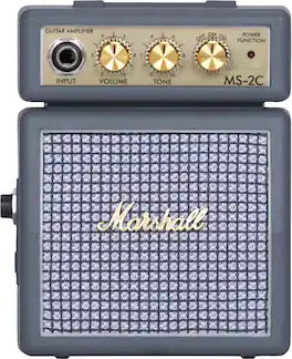 Marshall - MS-2 Portable Micro Stack Guitar Amp with Overdrive / Tone / Volume Controls - Classic Dark Grey