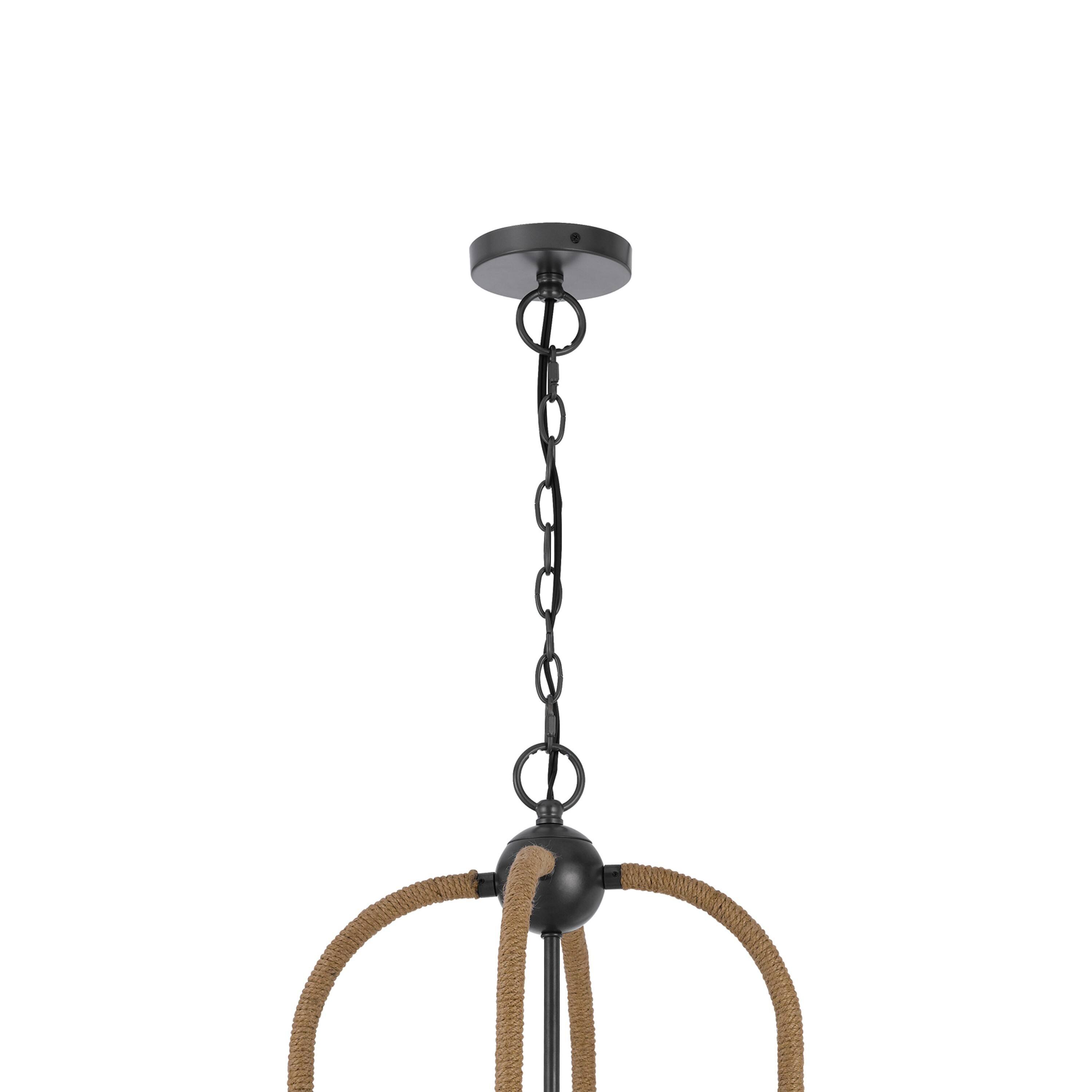 Left. Manhattan Lane - Gemo 36 Inch Chandelier, Crossed Clover Design - Brown, Black, Brass.