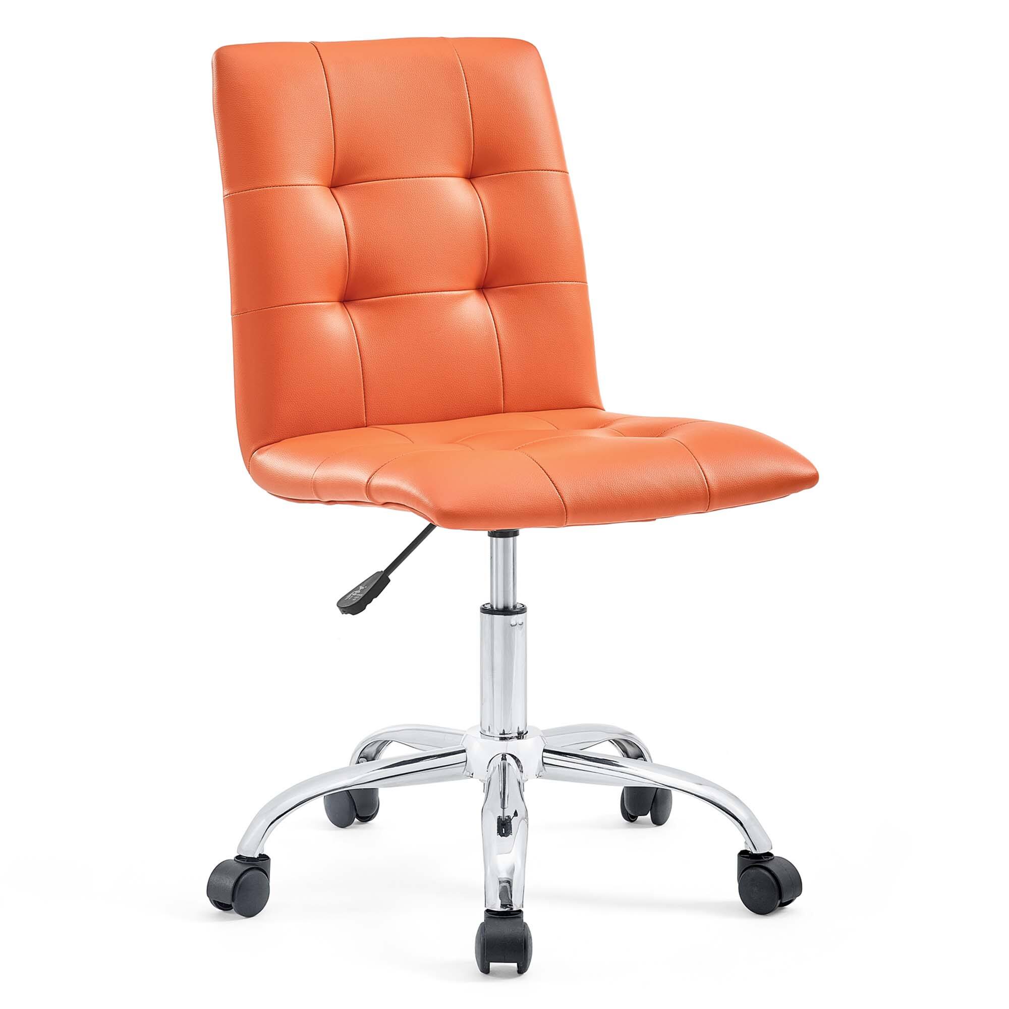 Angle. Modway - Prim Armless Mid Back Office Chair by Modway - Orange.